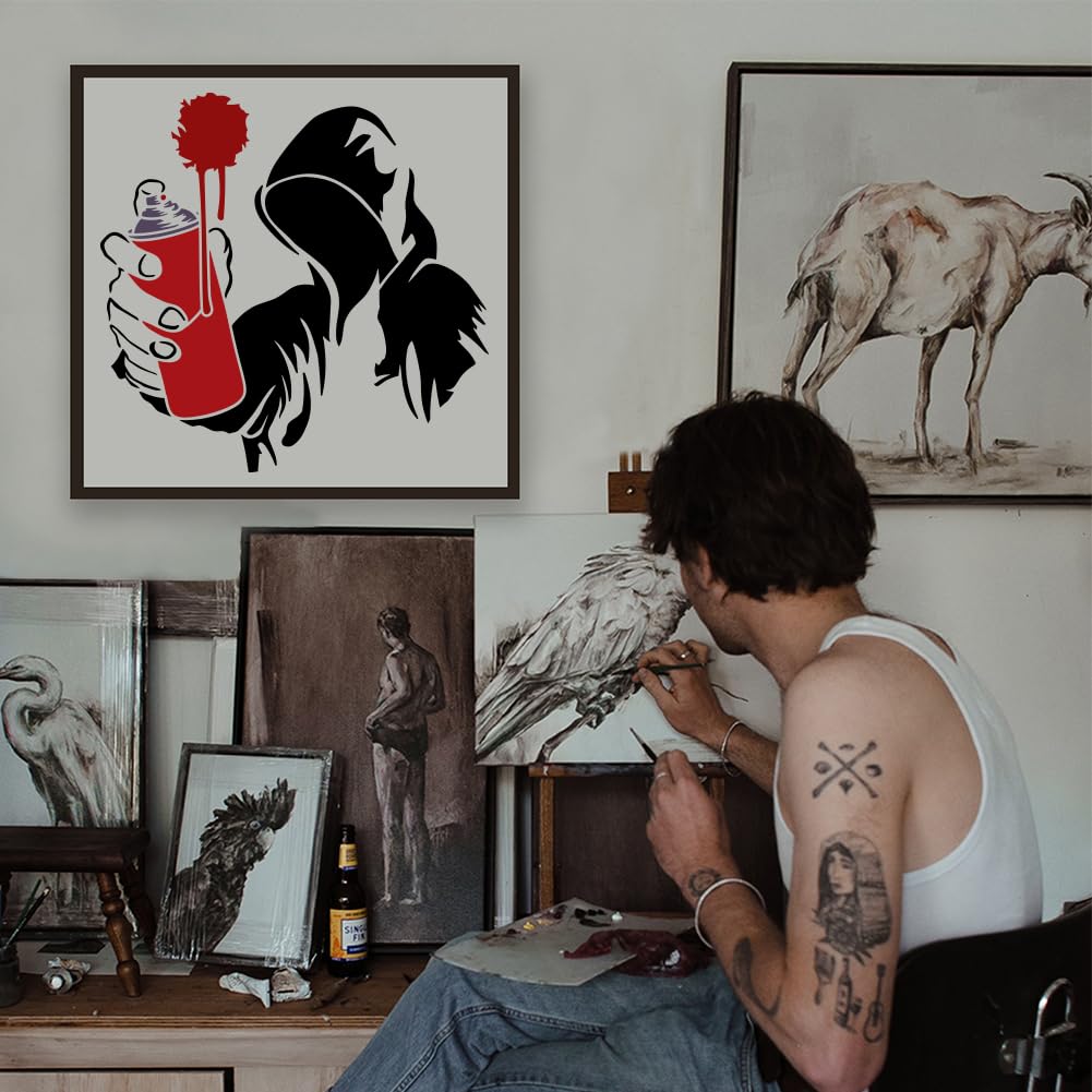 Amazon.co.jp: FINGERINSPIRE Banksy Man グラフィティ スプレー